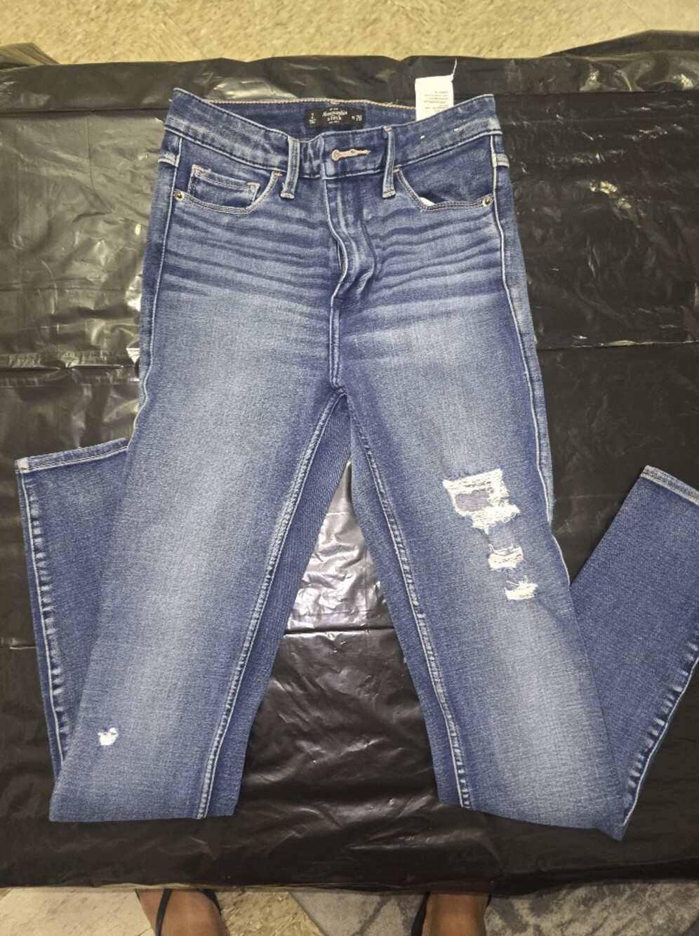Abercrombie & Fitch Blue Distressed Skinny Jeans